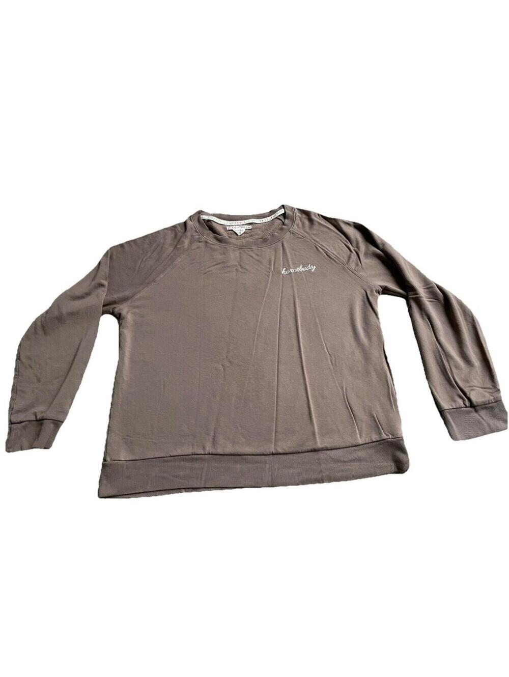 Magnolia Women's Size XL Brown ''Homebody'' Long Sleeve Sweatshirt Soft Cozy